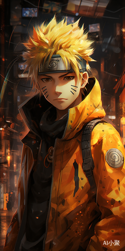 Naruto Anime Wallpaper in Cyberpunk Dystopia Style