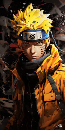 Naruto Anime Wallpaper in Cyberpunk Dystopia Style