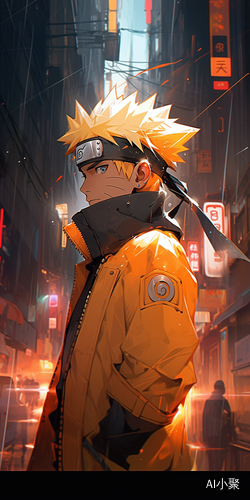 Naruto Anime Wallpaper in Cyberpunk Dystopia Style