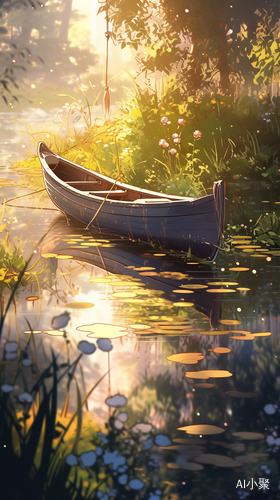 Surrealistic Summer Pond Wallpaper in Ultra-Fine Detail