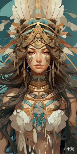 Detailed Comic Book Art of a Beautiful Native American Woman