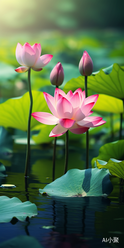 Pink Lotus Flower in Eastern Zhou Style