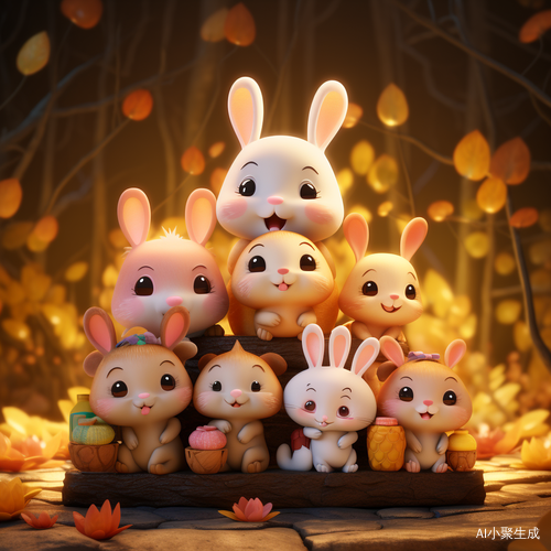 Cute Cartoon Illustration for Mid-Autumn Festival