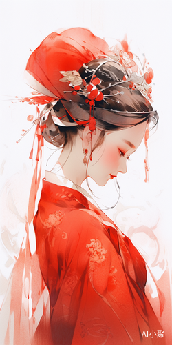 Chinese Classical Beauty with Exquisite Headwear