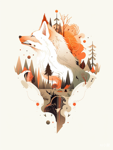 Abstract Forest Animal Collection