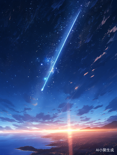 Dazzling Meteor: In the Starry Sea at Night