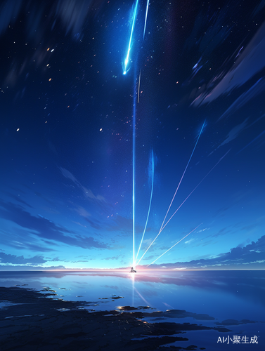 Dazzling Meteor: In the Starry Sea at Night