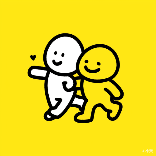 Cute Cartoon Boy and Girl Couple on Yellow Background