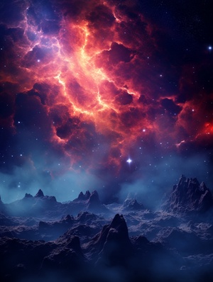 Dark,matter,outer,space,scene,with,stars,and,nebula.,Cinematic,lighting