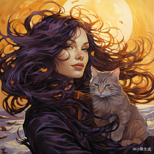 女人与缅因猫