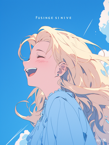 Joyful and Optimistic Anime Wallpaper of a Beautiful Woman