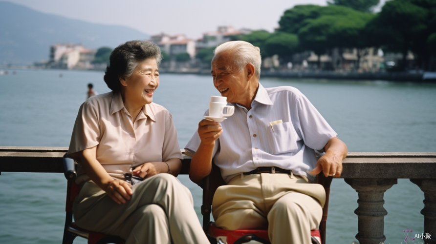 Realistic Old Photo of Chinese Young Couple Near West Lake