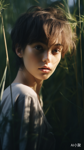 18-year-old girl walking in summer reed marshes