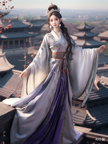 宫殿房顶上的汉服美女：精致细节的顶级摄影作品