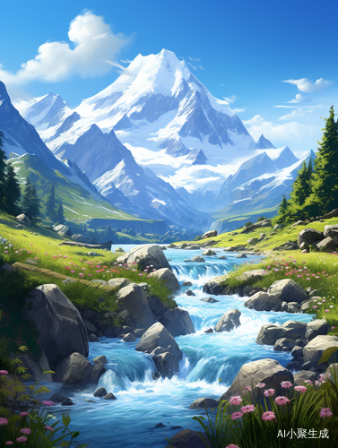 高山流水阳光明媚3D实景