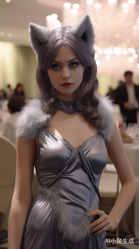 狼耳朵女孩与狼眼睛在酒店宴会厅