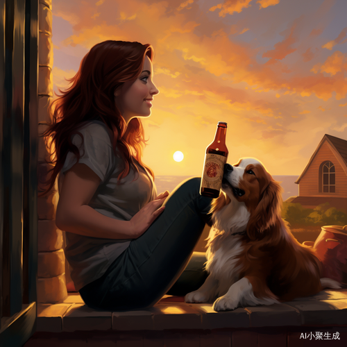 夕阳女孩与柯基