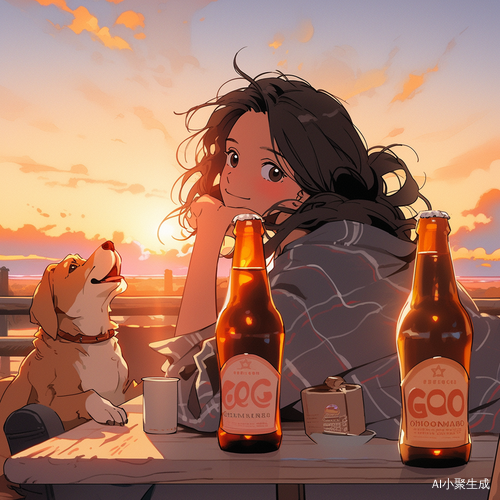 夕阳女孩与柯基
