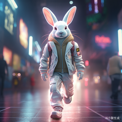 白色小白兔的3D电影化动感十足