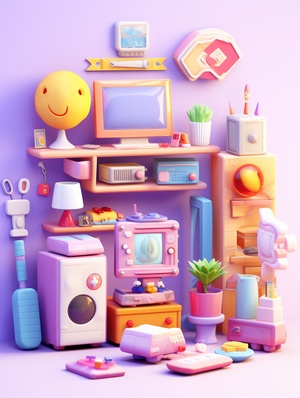 物品,3D,icon,色彩环境特征,clay,material,isometric,,3D,rendering,,smooth,ashiny!,Cute,girly,style,,realistic,use,of,light,and,color,,soft,gradient,,honey,style,,Nintendo,trendy,,best,details,,higdefinition,,high,resolution