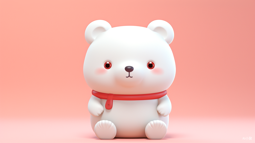 Cute White Bear Wearing Shorts: Bubble Mart Style