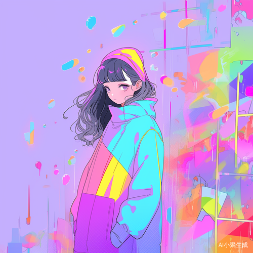 背景五颜六色，人物单一色