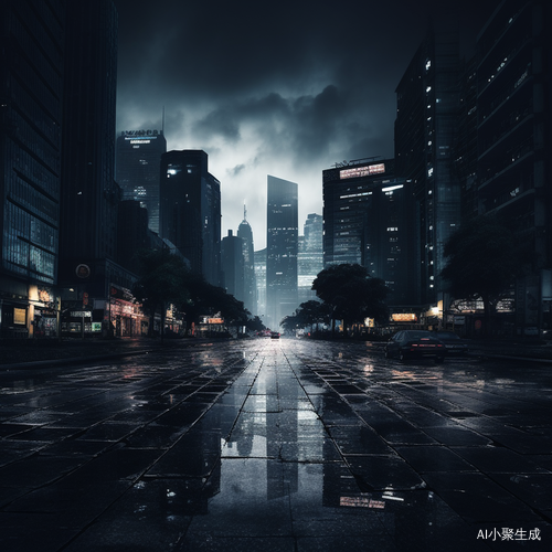 都市荒凉：空旷大路，高楼阴暗