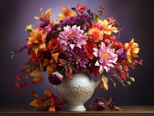 most,beautiful,and,ornate,fall,birthday,flower,bouquet,in,a,nice,vase#