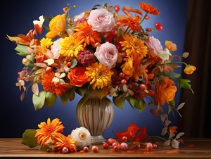 most,beautiful,and,ornate,fall,birthday,flower,bouquet,in,a,nice,vase#