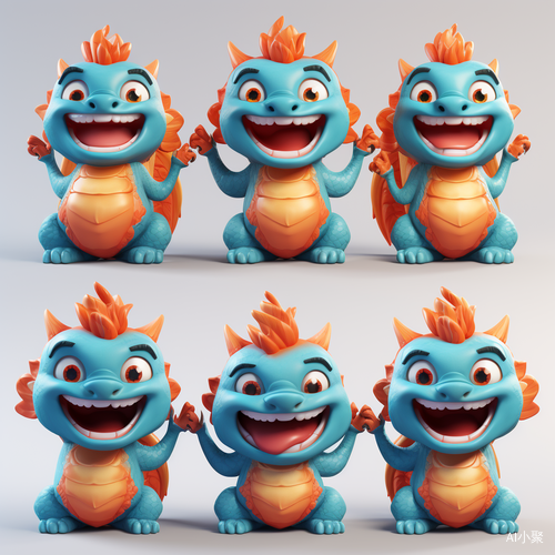 Chinese Dragon Mascot with Multiple Poses and Expressions