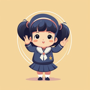 Minimalist,style,,Cartoon,lines,,Cute,toddler,Sailor,Moon,,Fat,,Different,gestures,and,expressions,aspect,3:4,niji,5