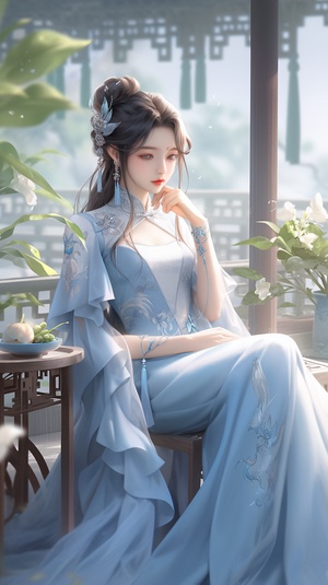 中国美少女，8K分辨率下的高画质绣式旗袍大师作品