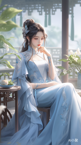 中国美少女，8K分辨率下的高画质绣式旗袍大师作品