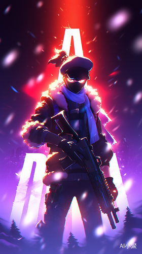 Christmas PVP Digital Art Wallpaper with Fortnite Font