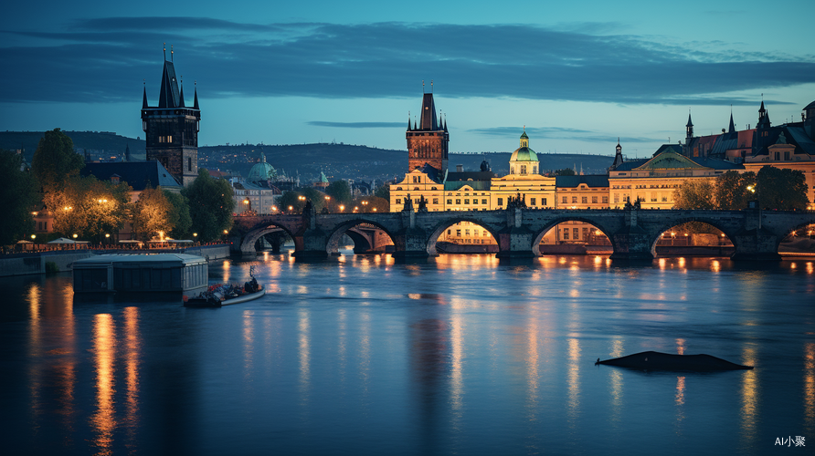 Kodak Portra 400, Leica NoctiluxM 28mm f1.2: Beautiful Night Scene of Charles Bridge in Prague