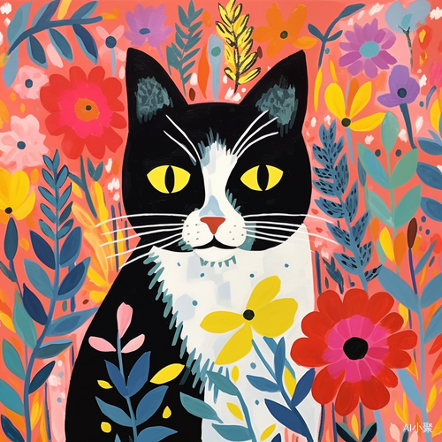 Pretty Illustration of Cat with Rustic Palette