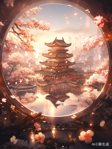Ancient Chinese city with bright atmosphere and stunning details