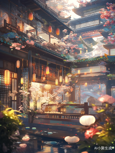 Ancient Chinese city with bright atmosphere and stunning details