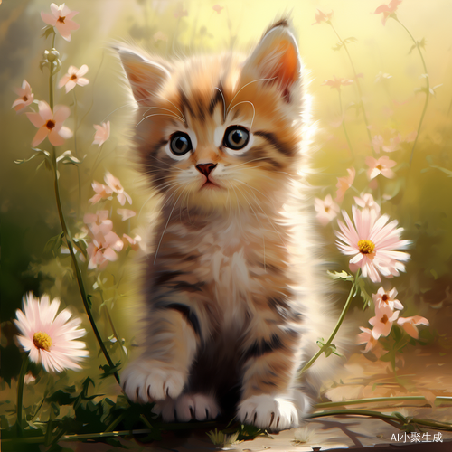 小猫捉花蝴蝶