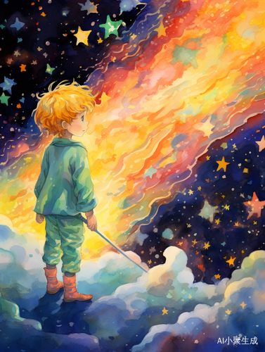 玫瑰花海The little prince, many stars and a rainbow: dynamic stroke types by Eguchi Hisashi