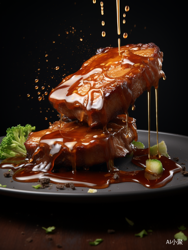 Hyper-Realistic Atmospheres: Splashing Pork Chops with Sauce