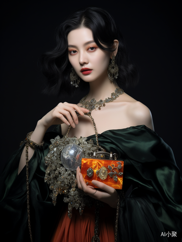 Actress with Bead-filled Bag in Gongbi Painting Style