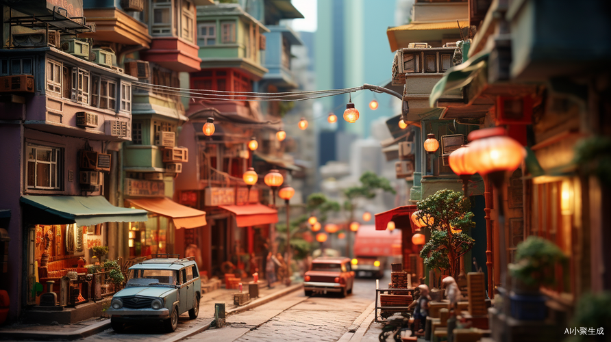 香港街道的清晨忙碌景观
