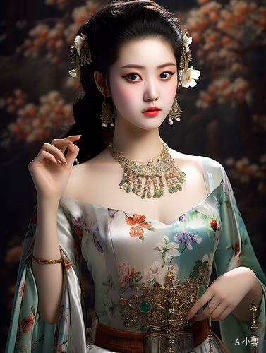 古风少女中国古代美人，柔美细节尽显