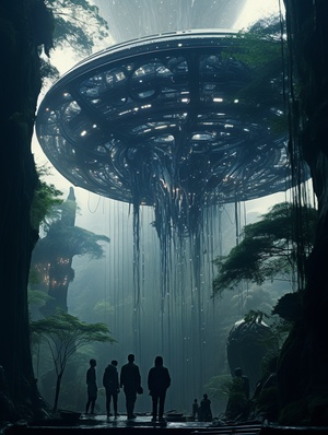 Futurism,,cinematic,lighting,,UHD,,high,details,,best,quality,,super,detail,,4K，Alien,forest,,sci-fi,forest,，,Alien,world,,science,fiction,,white,world,,science,fiction,architecture,ar,3:4