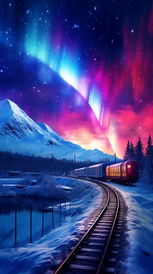 Colorful World: T, Color, Aurora, Snow, Cars, Trains, People, Houses, Villages, Stalls, Mountains, Rivers, Snowstorms, Fireworks, Stars