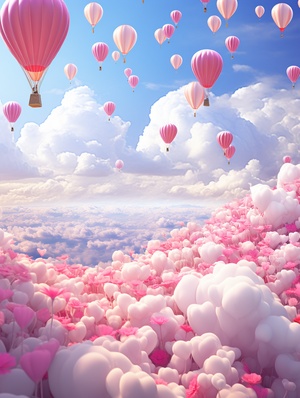 Colorful Clouds and Romantic Scenes: High-end Pink Candy Style AR 9:16