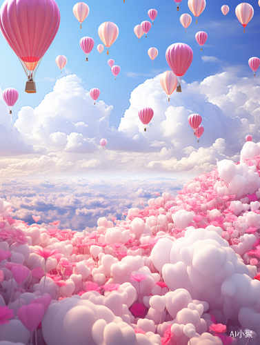 Colorful Clouds and Romantic Scenes: High-end Pink Candy Style AR 9:16