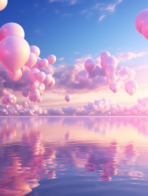 Colorful,clouds,,light,white,and,light,blue,hot,air,balloons,,romantic,scenes,,masterpieces,,best,quality,,high-quality,,high-end,,ultra,fine,,pink,theme,,candy,style,ar,9:16