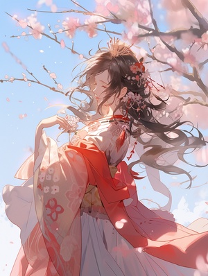 1girl,,artist_name,,bare_tree,,blue_sky,,branch,,cherry_blossoms,,chinese_clothes,,closed_eyes,,day,,falling_petals,,flower,,hair_flower,,hair_ornament,,hanami,,hanfu,,in_tree,,japanese_clothes,,kimono,,long_hair,,long_sleeves,,makeup,,outdoors,,petals,,petals_on_liquid,,pink_flower,,pink_theme,,plum_blossoms,,red_ribbon,,ribbon,,sitting_in_tree,,solo,,spring_\(season\),,standing,,tassel,,tree,,watermark,,wide_sleeves,,wisteria，中国工笔画，细线条